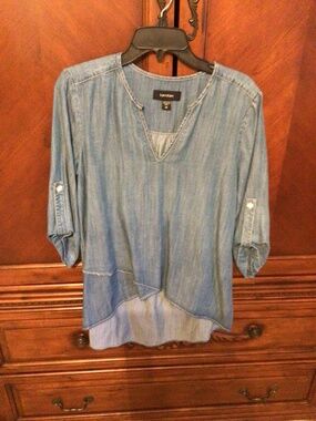 Denim tunic top